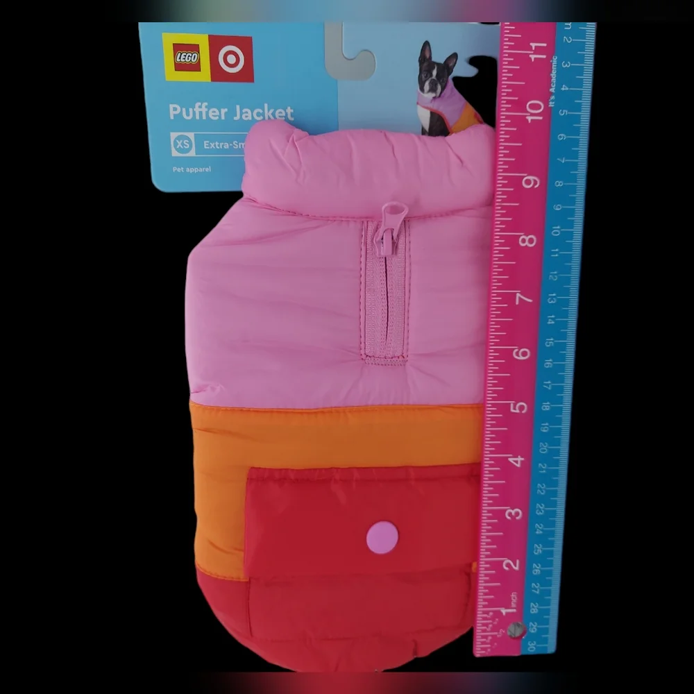 Lego/Target Dog Puffer Jacket/Coastal Reflective Harness Size XS NWT